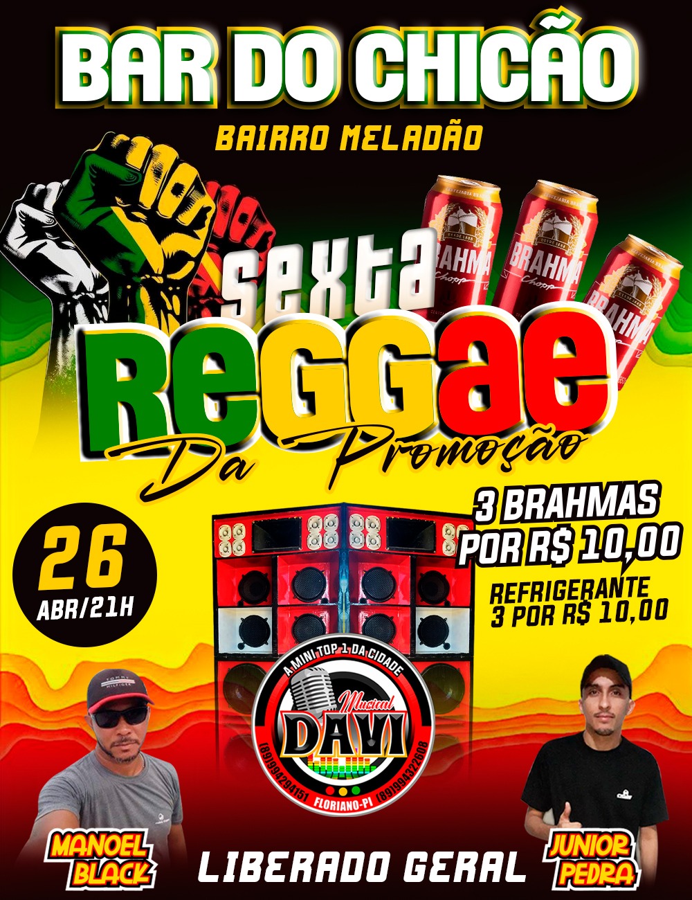 SEXTA REGGAE BAR DO CHICÃO